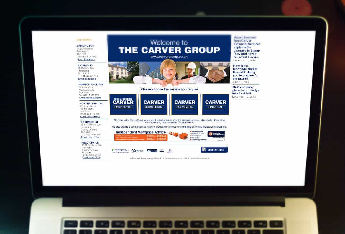 Carver group website design darlington