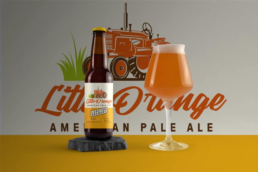 Little Orange bottle and glass - beer branding