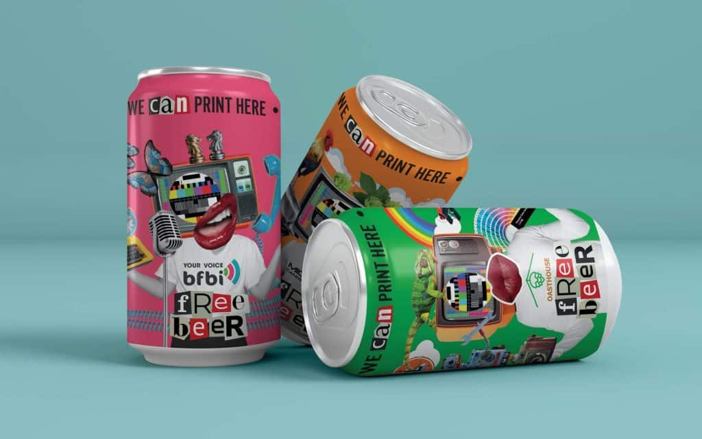 Digitally printed cans full 360 printing