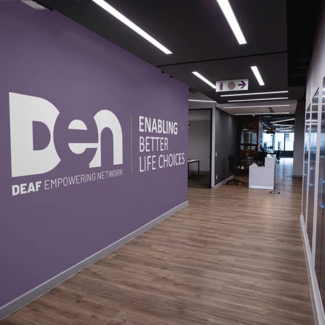 Deaf Empowering Network, Office Wall, Logo Design, Brand identity, website design, typography