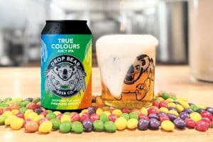 Drop Bear True Colours IPA Can and glass
