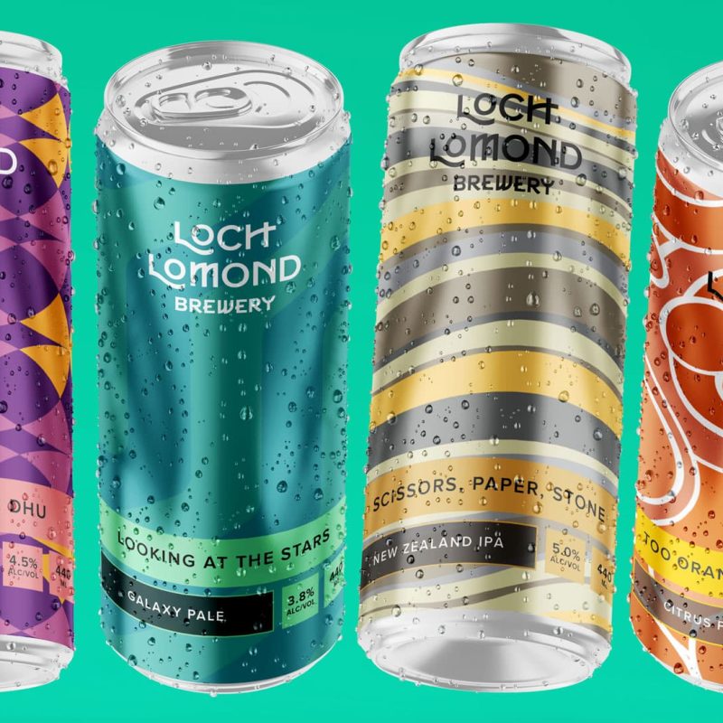 Loch Lomond Brewery four Beer can label designs​