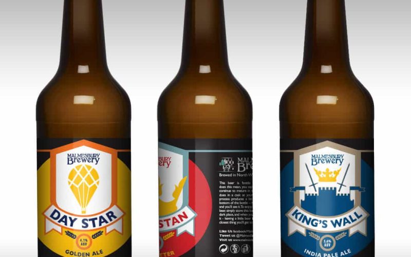 Malmesbury 500ml Beer Bottle Label Design