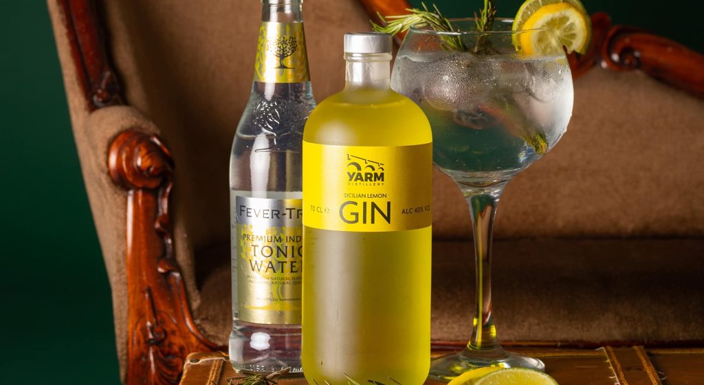 yarm distillery Lemon Gin, drinks brand services, spirit branding design, personalised drinks