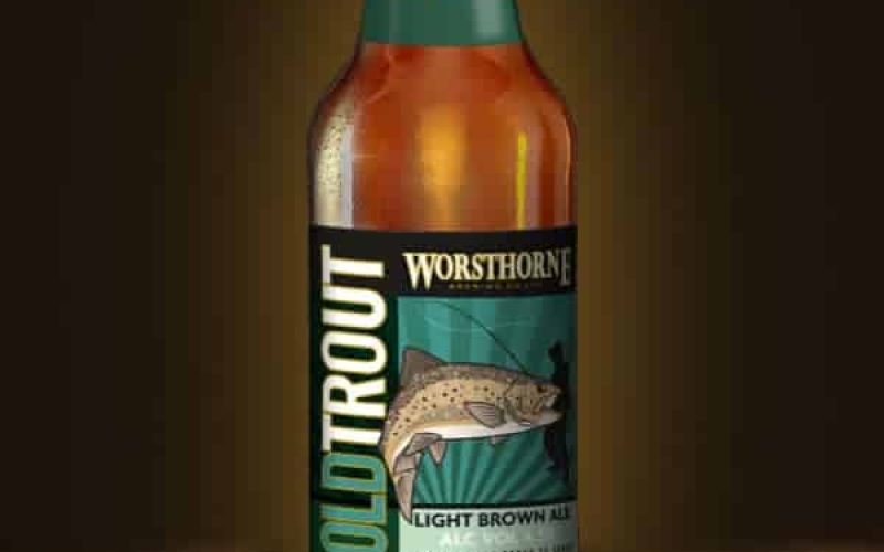 Worsthorne Old Trout Beer Bottle Label Design