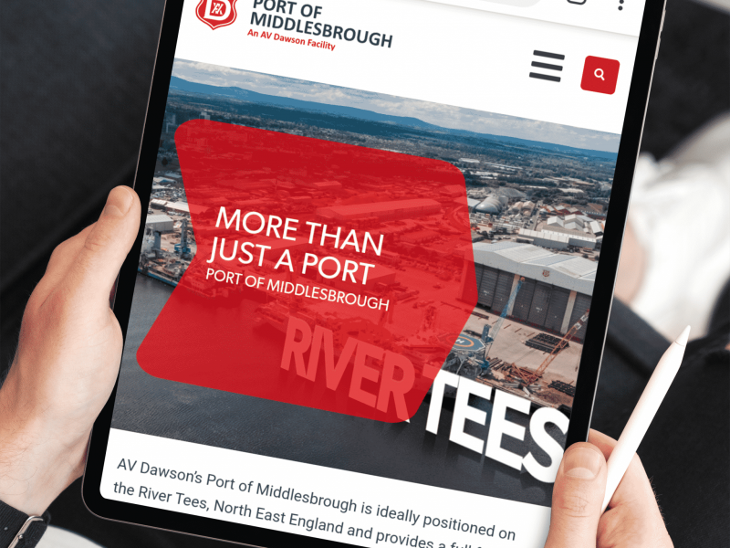 AV Dawson, eCommerce Website Design, Web Design, digital services, Port of middlesbrough