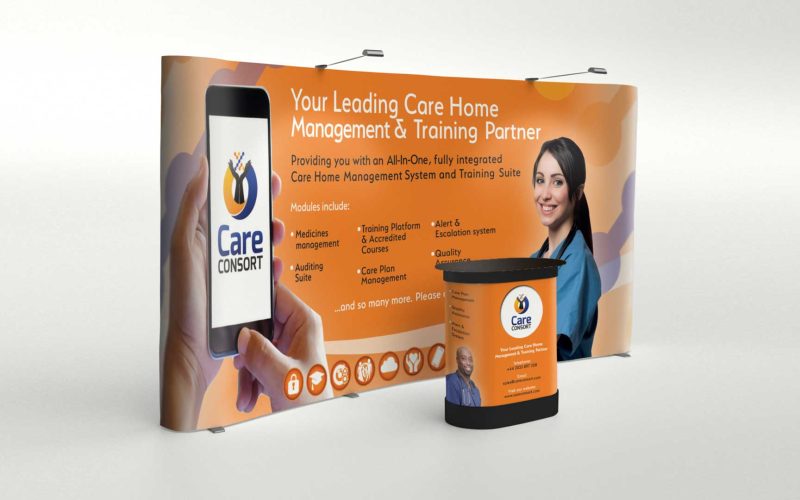 care consort exhibition stand, exhibition stand