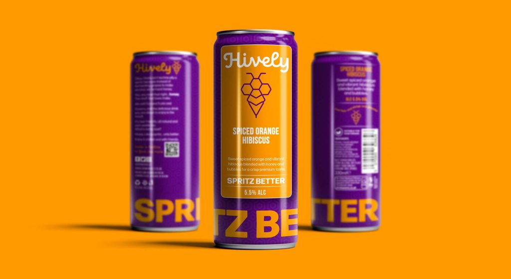 hively spritz bitter digitally printed cans