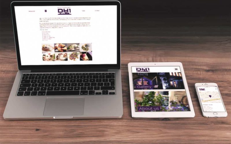 Restaurant DH1 mobile and tablet friendly website design