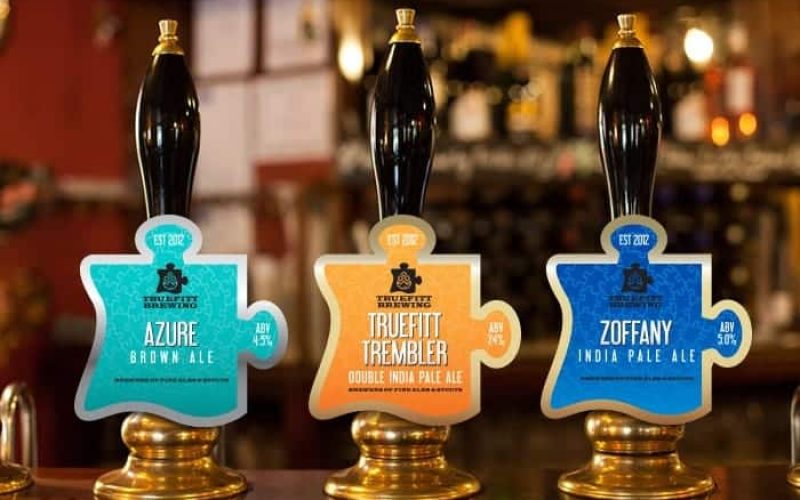 Truefitt Brewery limited edition bottle labels and pump clips